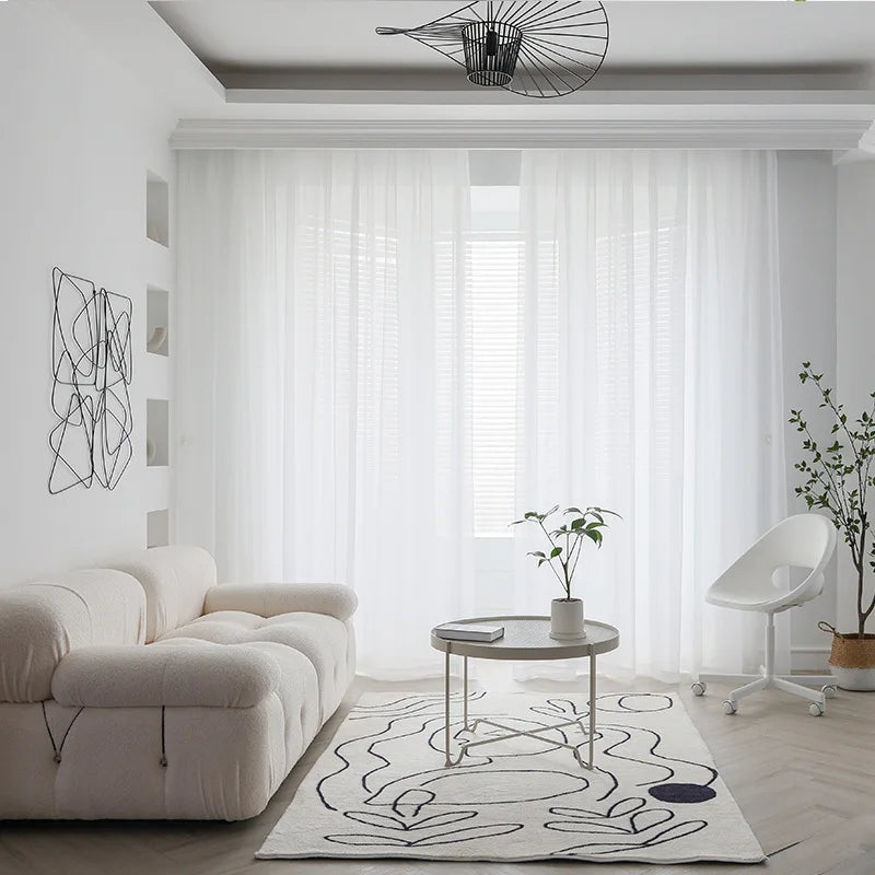Elegant White Sheer Curtains for Living & Wedding Rooms