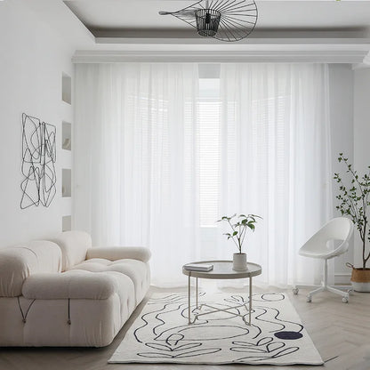 Elegant White Sheer Curtains for Living & Wedding Rooms