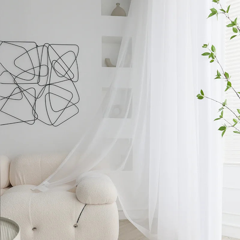 Elegant White Sheer Curtains for Living & Wedding Rooms