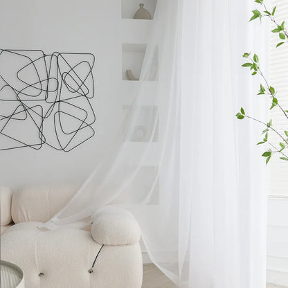 Elegant White Sheer Curtains for Living & Wedding Rooms
