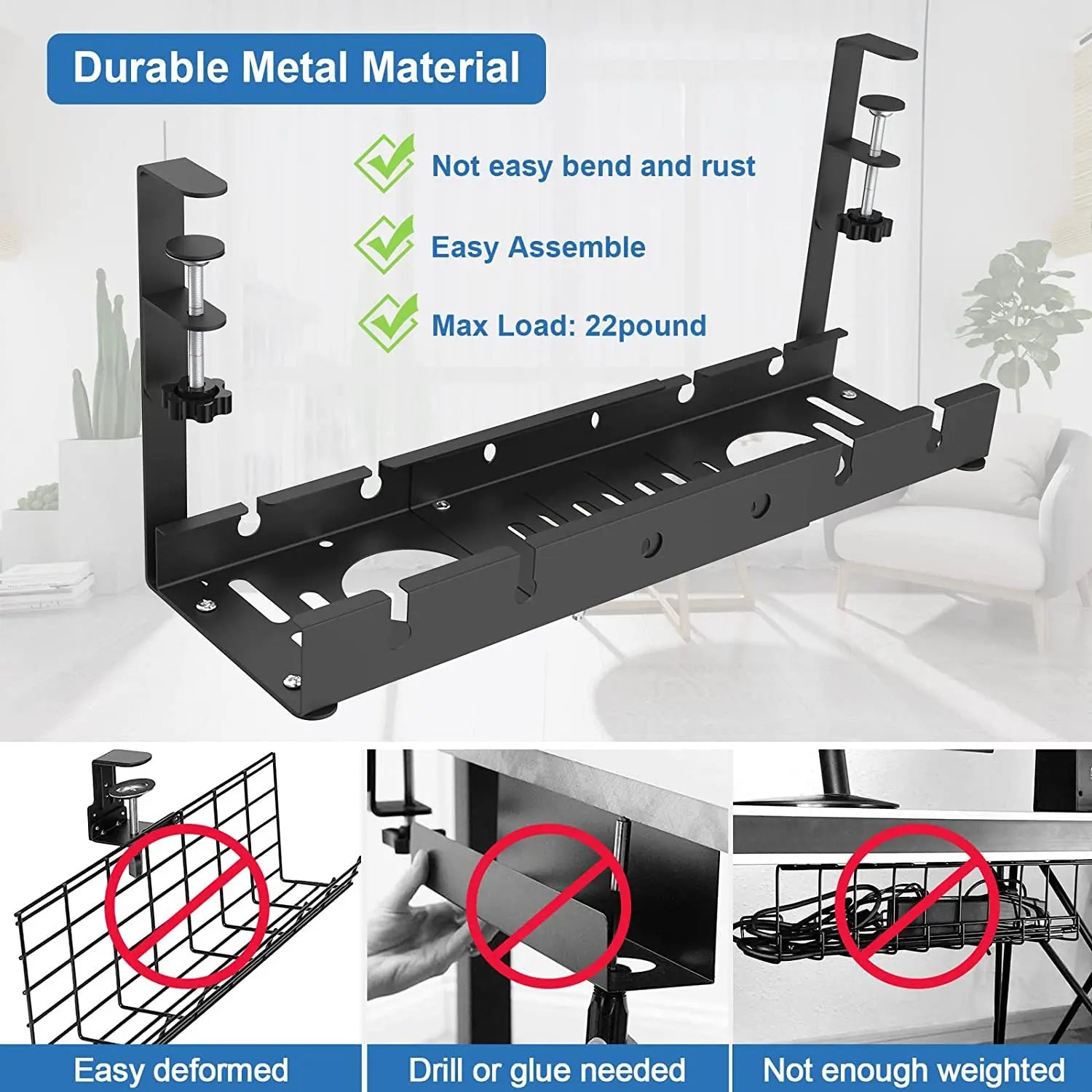 Elegant Under-Desk Cable Organizer