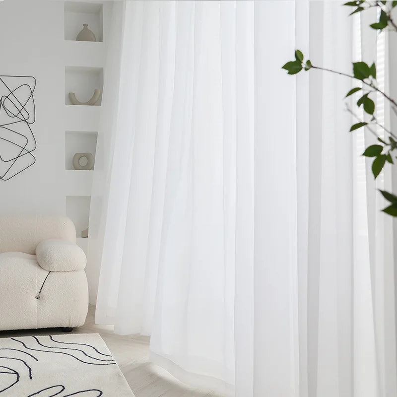 Elegant White Sheer Curtains for Living & Wedding Rooms