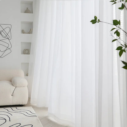 Elegant White Sheer Curtains for Living & Wedding Rooms