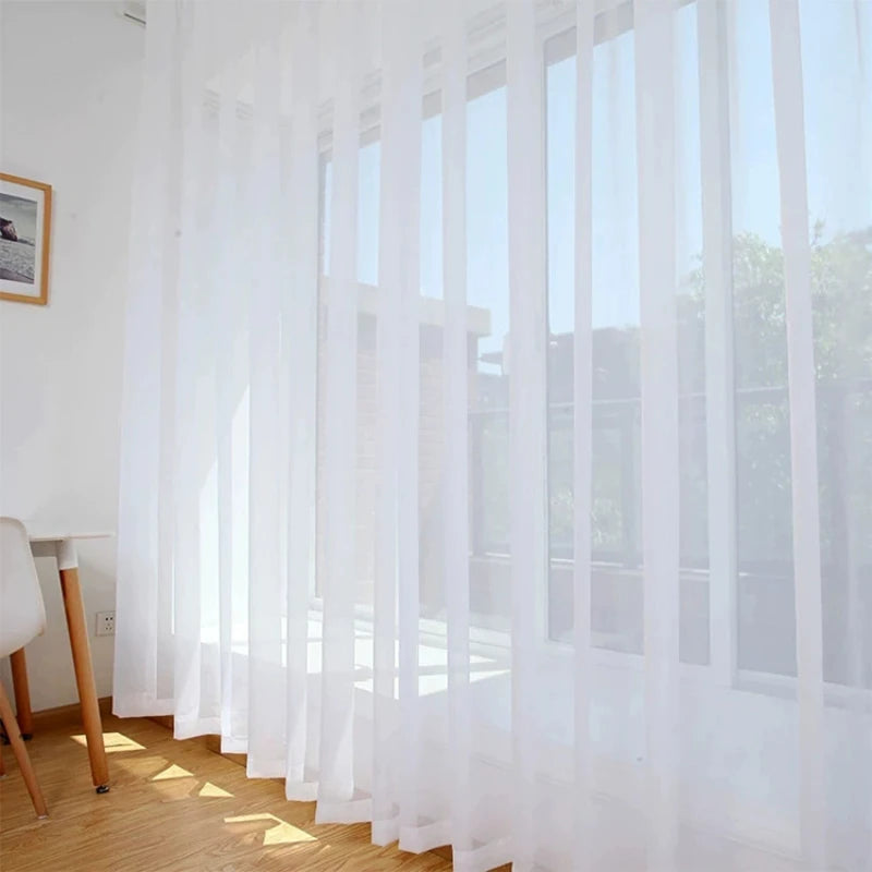 Elegant White Sheer Curtains for Living & Wedding Rooms