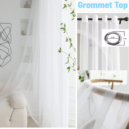 Elegant White Sheer Curtains for Living & Wedding Rooms