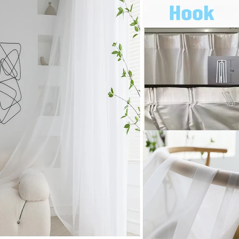 Elegant White Sheer Curtains for Living & Wedding Rooms