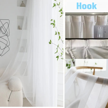Elegant White Sheer Curtains for Living & Wedding Rooms