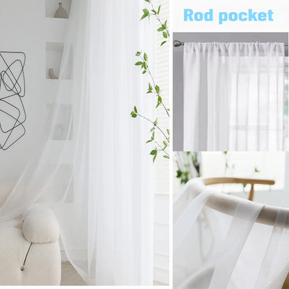 Elegant White Sheer Curtains for Living & Wedding Rooms